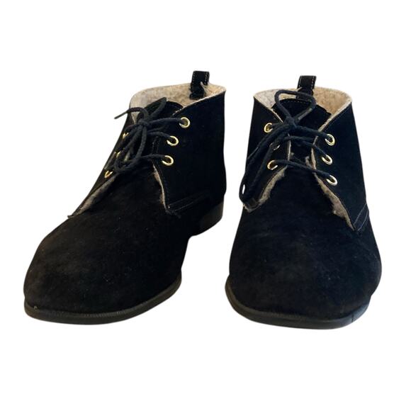 Vintage Outdorables Black Suede Fleece Lined Goth Boho Chukka Ankle Boot Size 8 - Picture 3 of 16